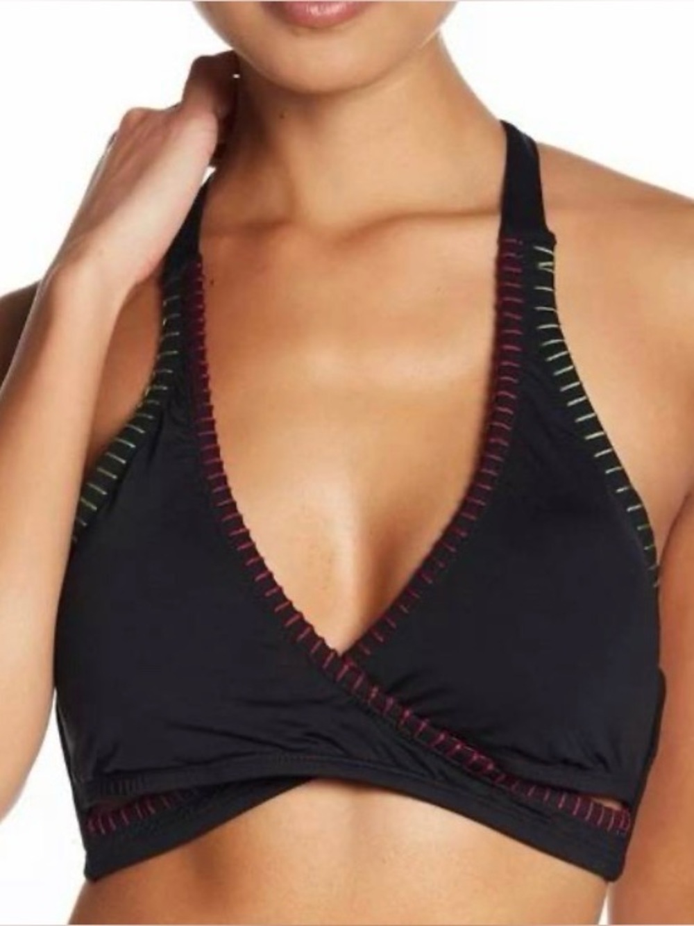 Lucky Brand black stitch bikini set size M